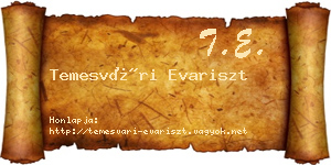 Temesvári Evariszt névjegykártya